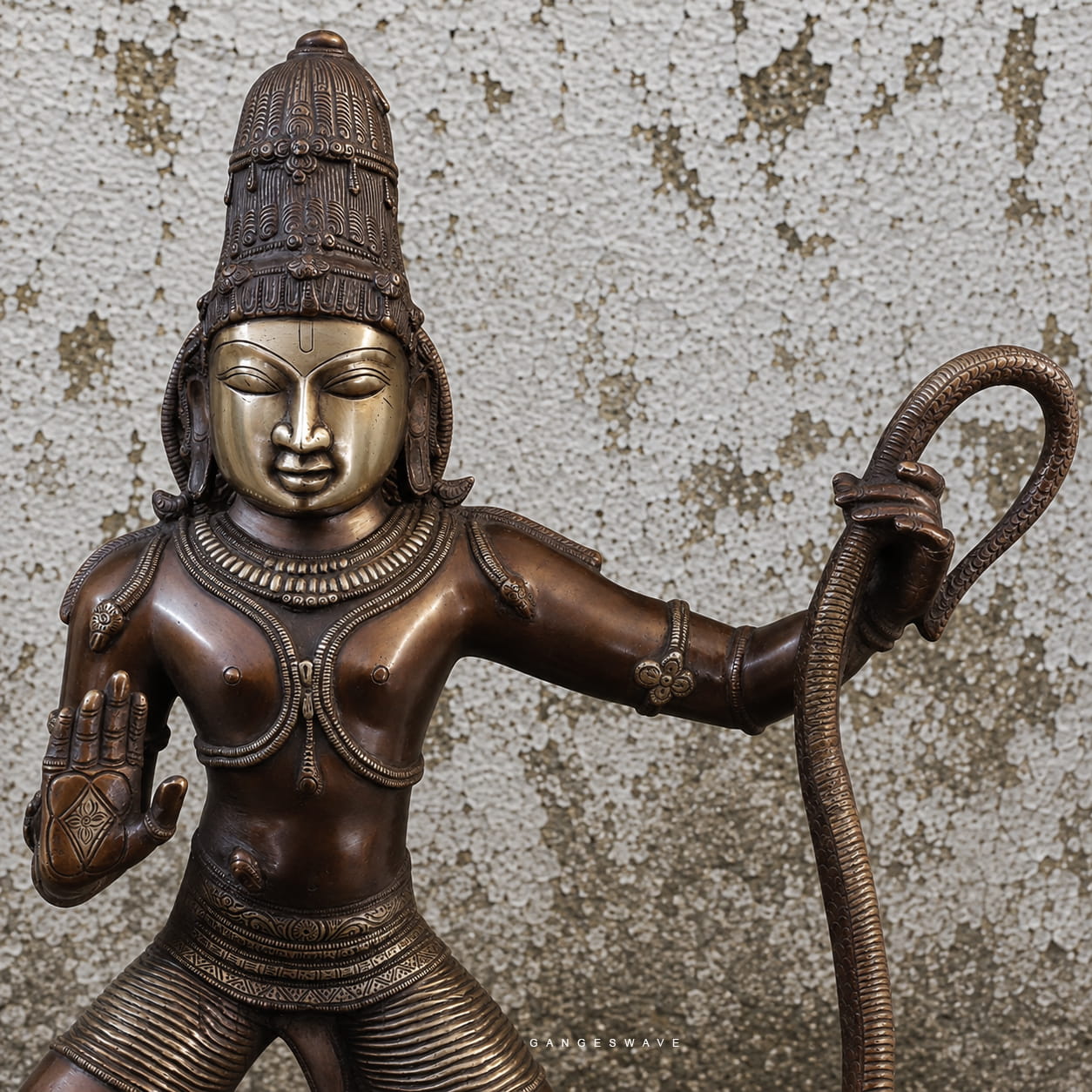 Krishna Kaliya Mardana Brass Statue - 46 inches - Image 7