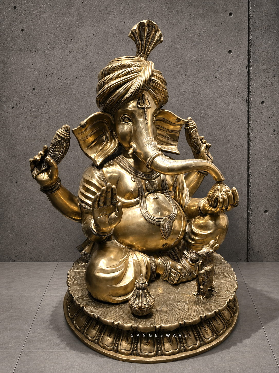Superfine Large Pagdi Ganesh Murti - 46 inches - Image 2