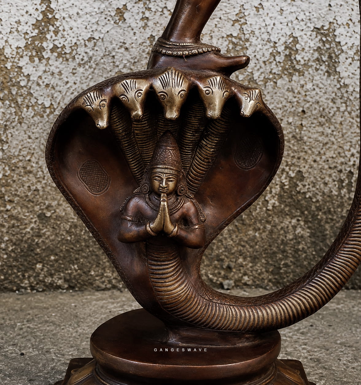 Krishna Kaliya Mardana Brass Statue - 46 inches - Image 6