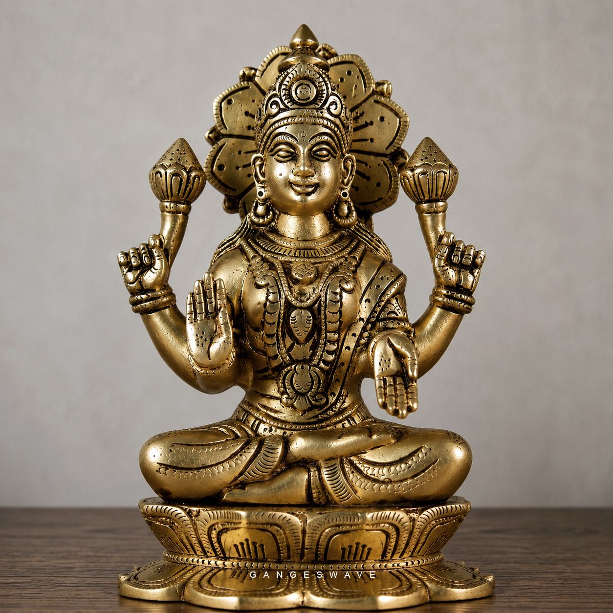 Lakshmi Ganesh Superfine Brass Idol - 11 inch - Image 5
