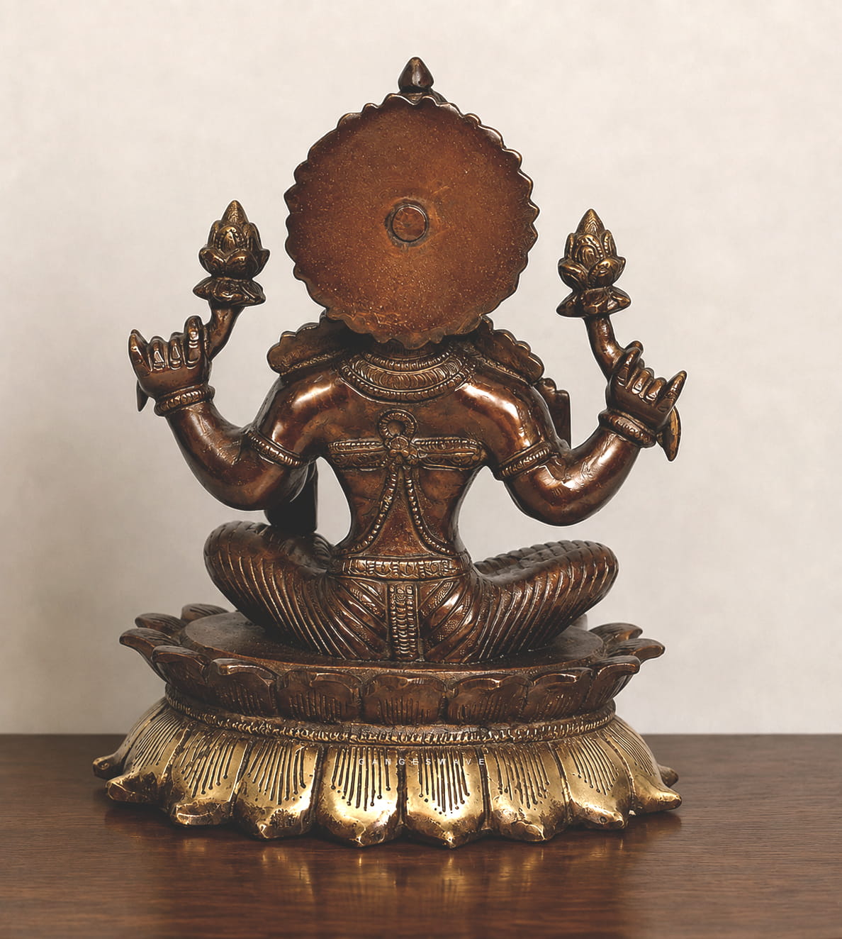 11 inches Lakshmi Ganesh Superfine Brass Idol - Image 9