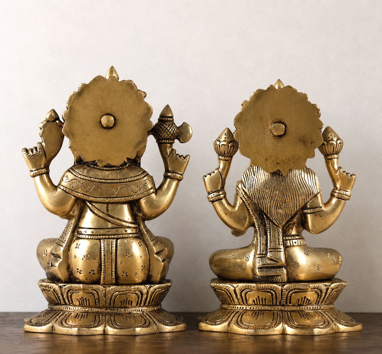 Lakshmi Ganesh Superfine Brass Idol - 11 inch - Image 3