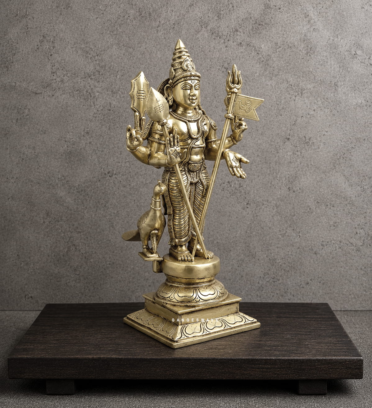 Brass Lord Murugan (Subramanya) Statue with Vel - 21 inches - Image 4