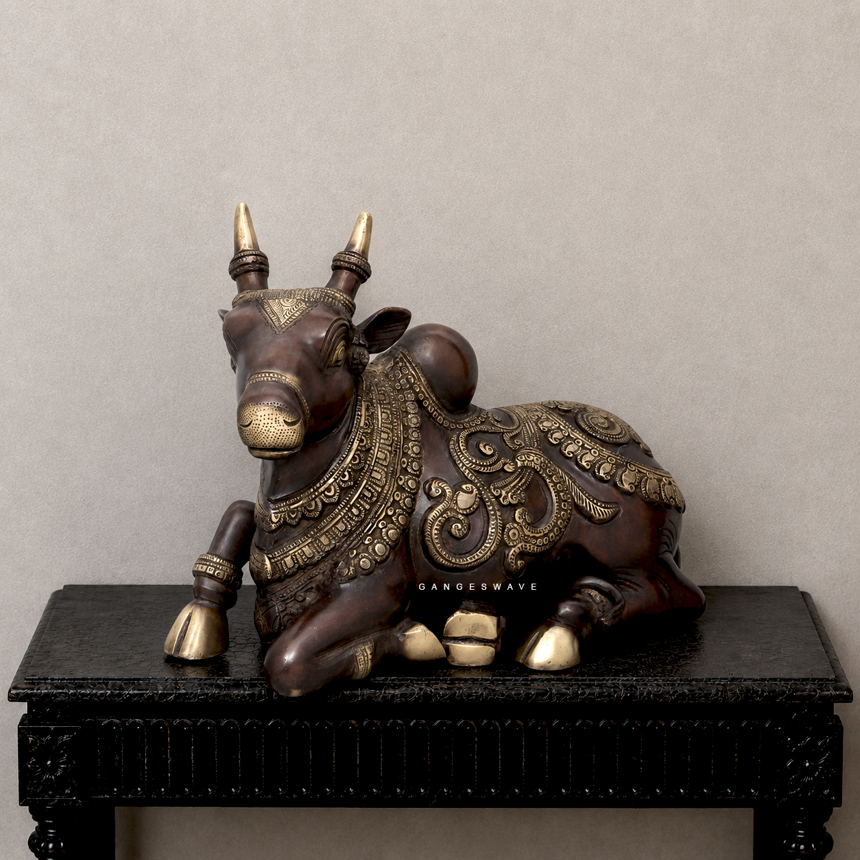 Nandi Brass Statue - 10 inch - Image 3