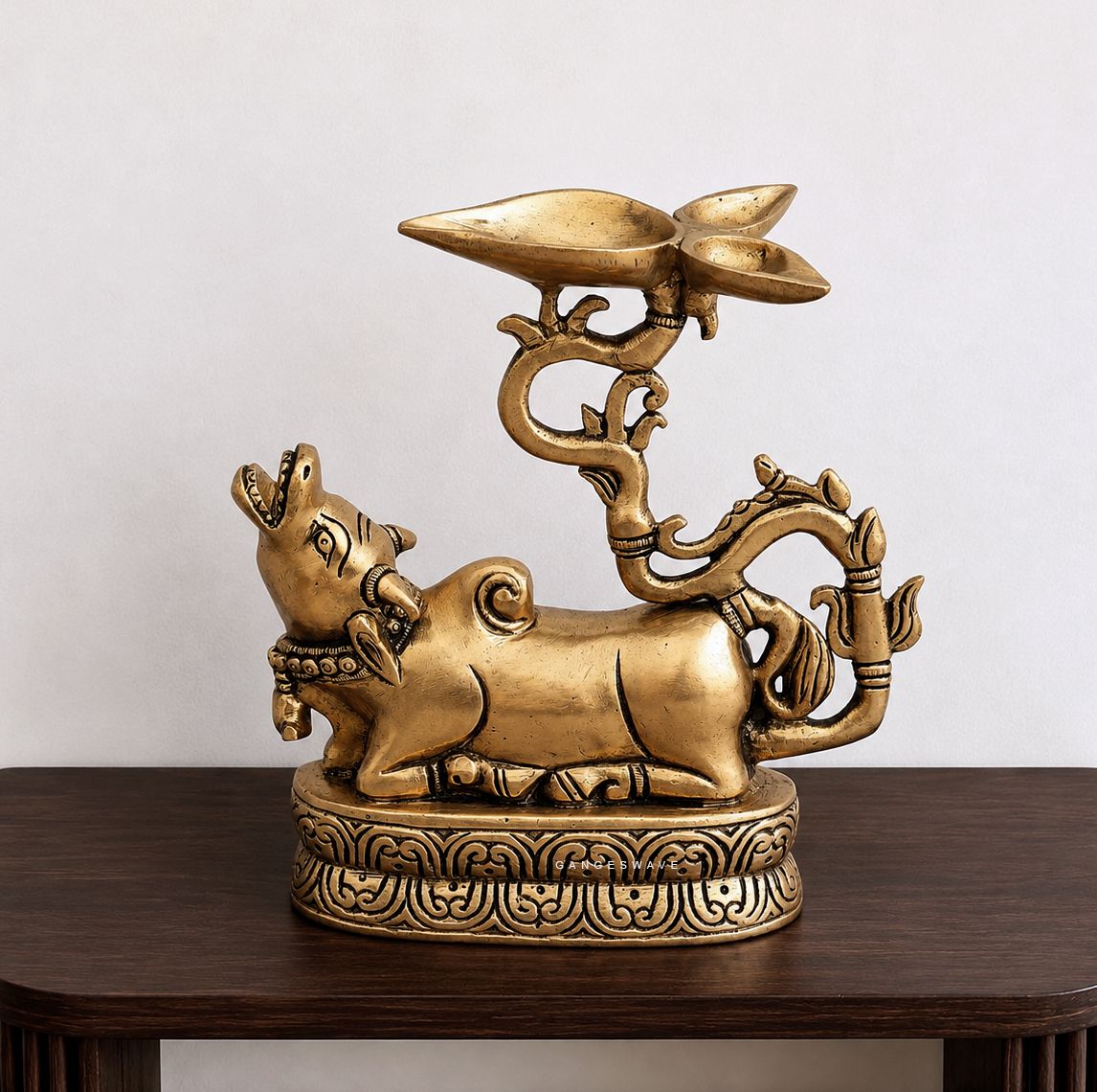 Brass Nandi Diya - 7 inch - Image 3