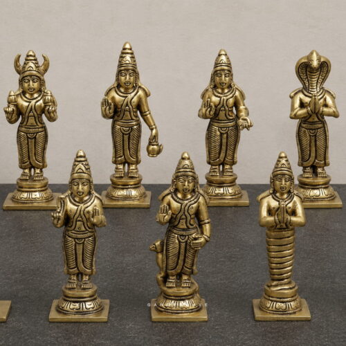 Premium Brass Navagraha Idol Set - 5.5 inches