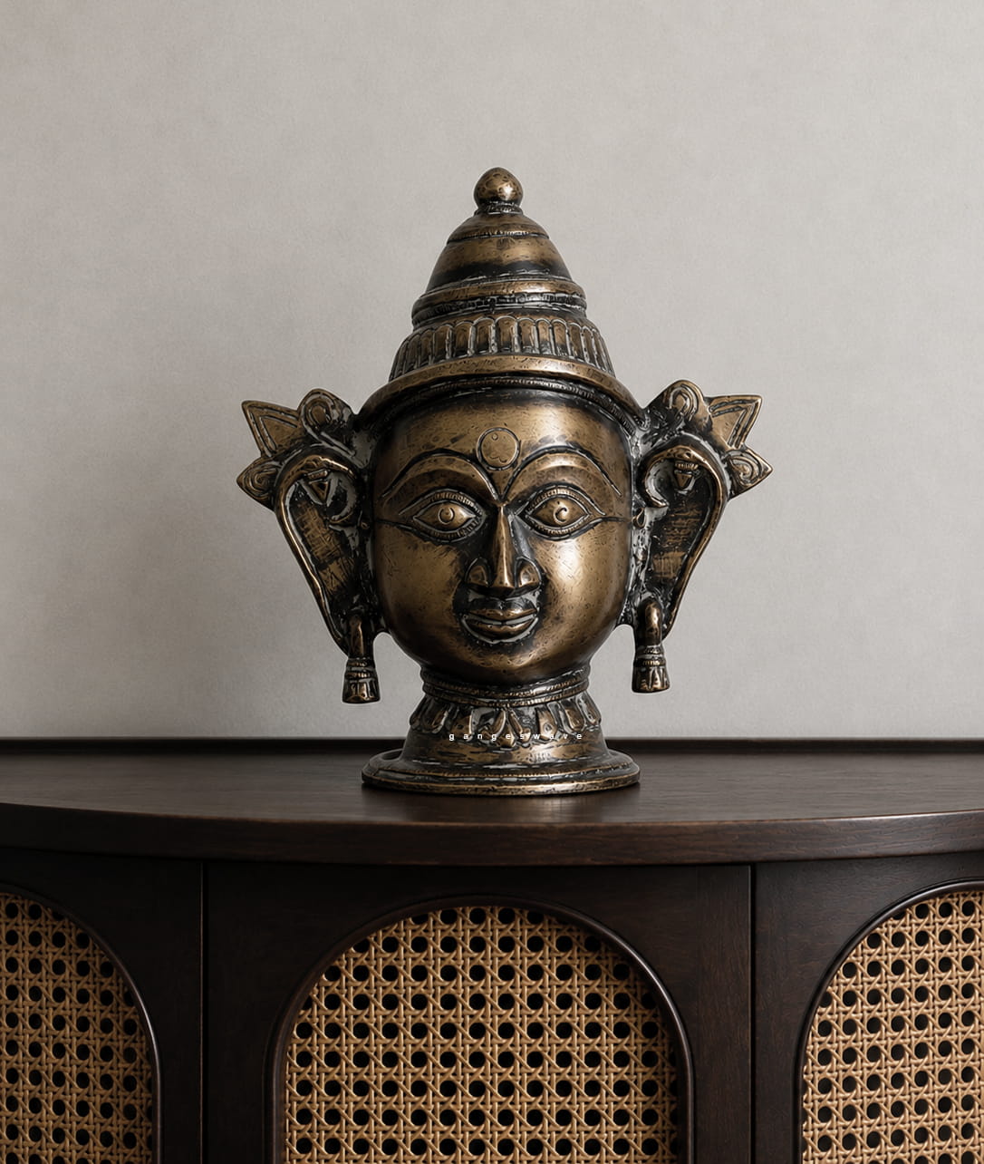 Shiva Gauri Brass Mukhalingam Mask - 9.5 inches - Image 2