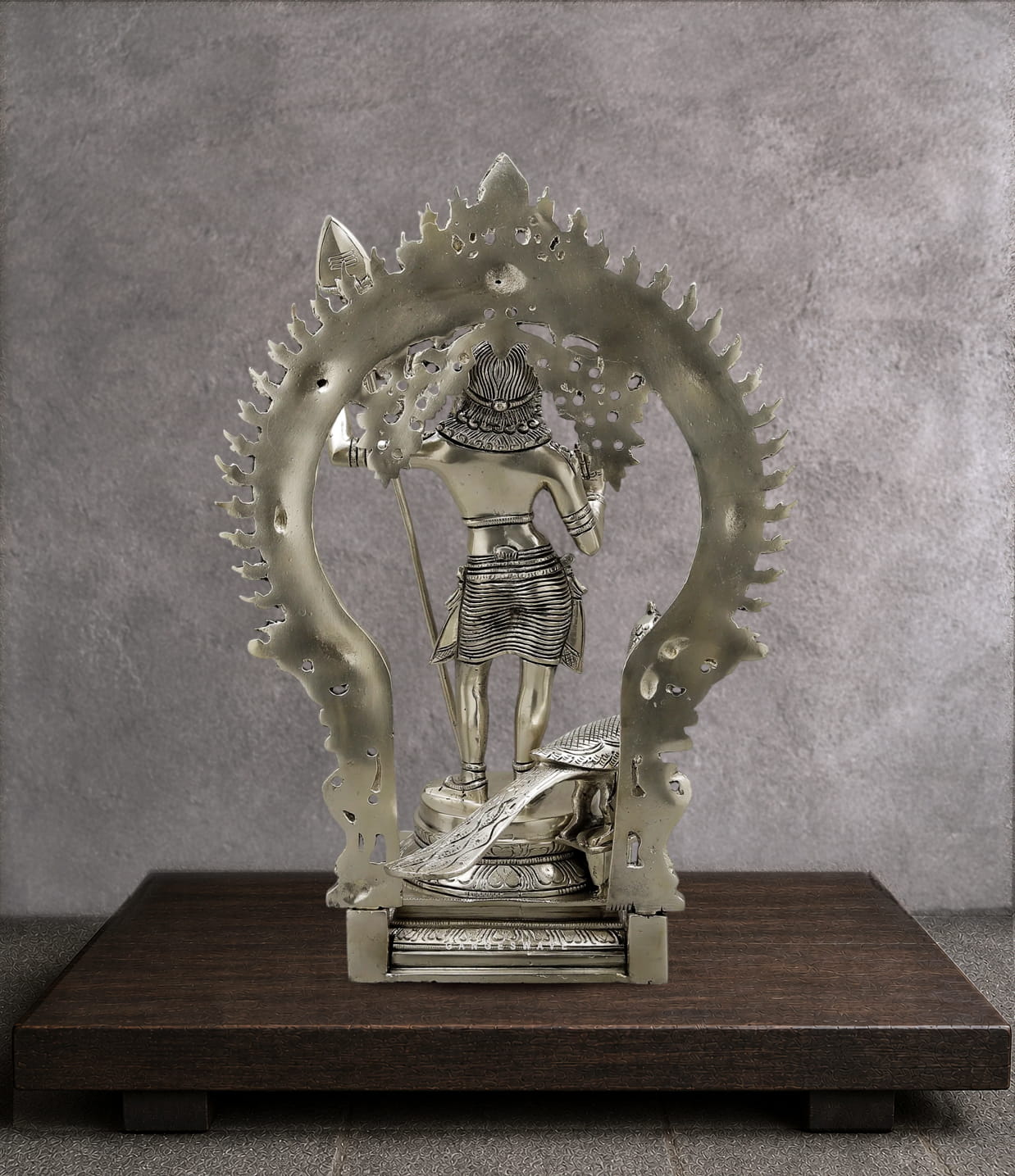 Murugan Silver Finish Brass Idol with Prabhavali - 16.5 inches - Image 4