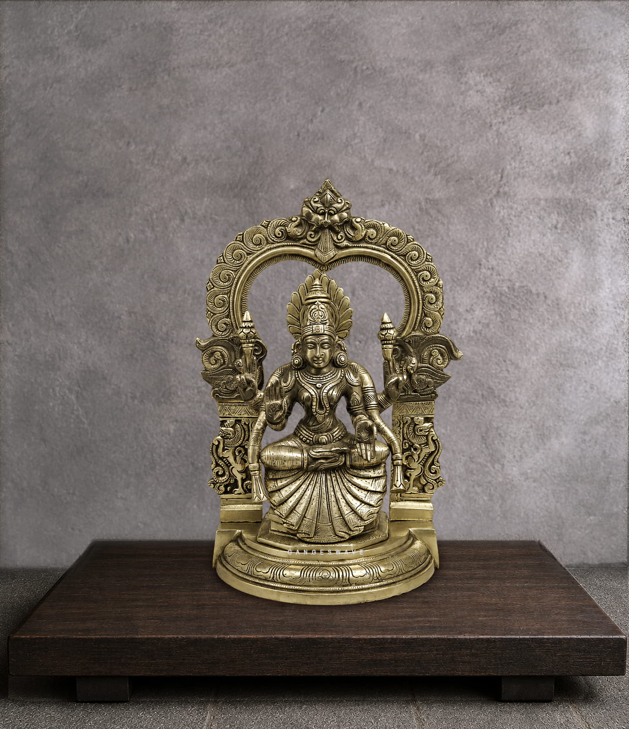 Balajai and Padmavati Devi Brass Idol with frame - 21.5 inches - Image 7