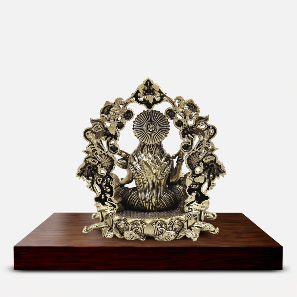 Premium Small Brass Saraswati Idol with Veena - 5 inches - Image 2