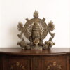 Premium handcrafted Brass Tirupati Balaji Bust featuring Lord Venkateswara with an intricately carved Prabhavali, Shankha, Chakra, and traditional South Indian temple motifs.