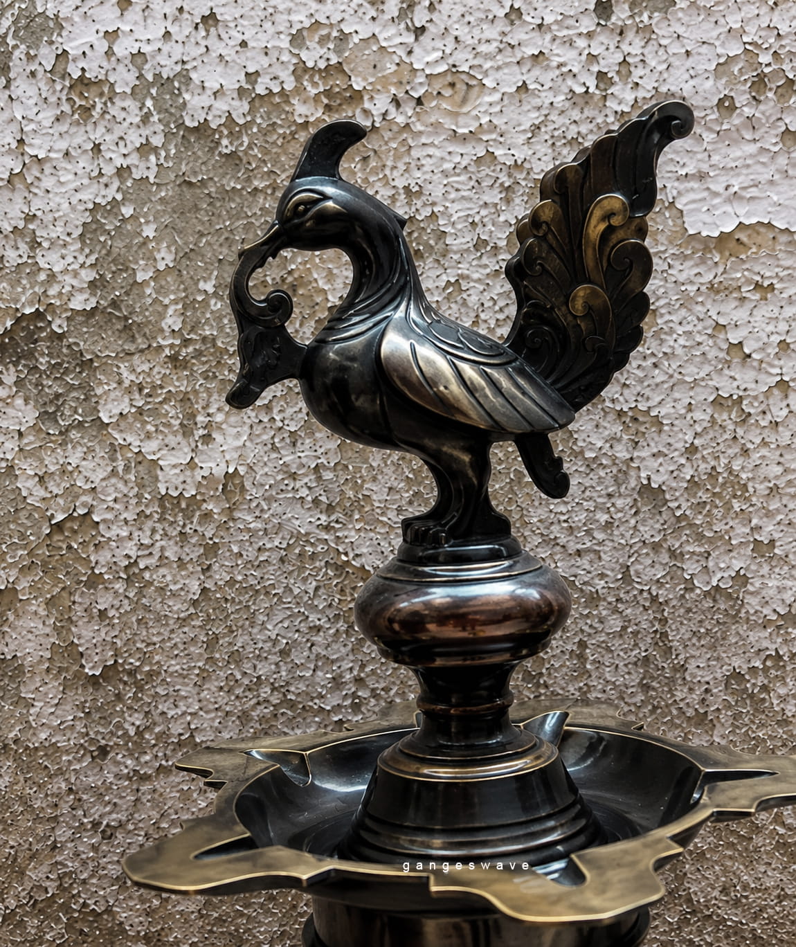 Brass Peacock Diya Set - 24 inches - Image 2