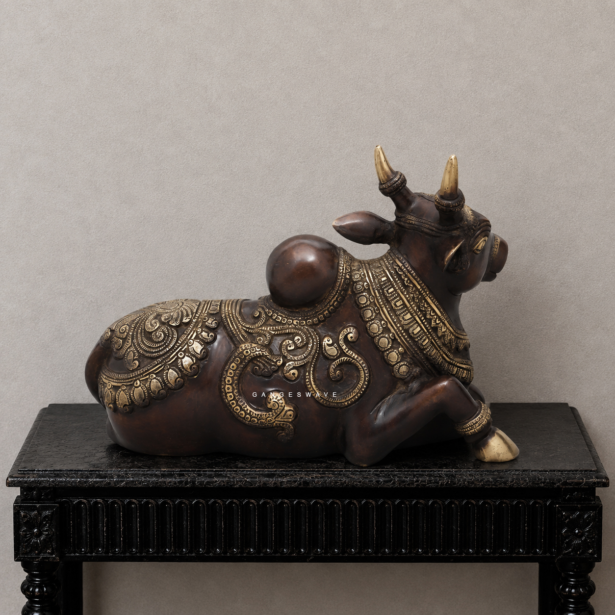 Nandi Brass Statue - 10 inch - Image 4