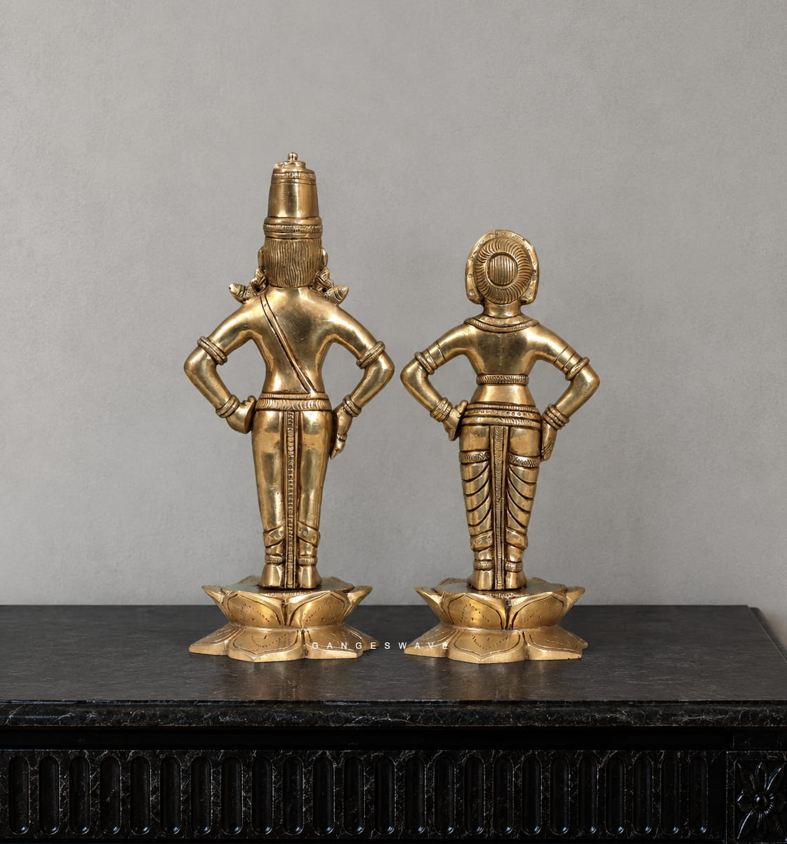 Vitthal Rukmini Brass Statue Pair for Home- 10 inch - Image 4