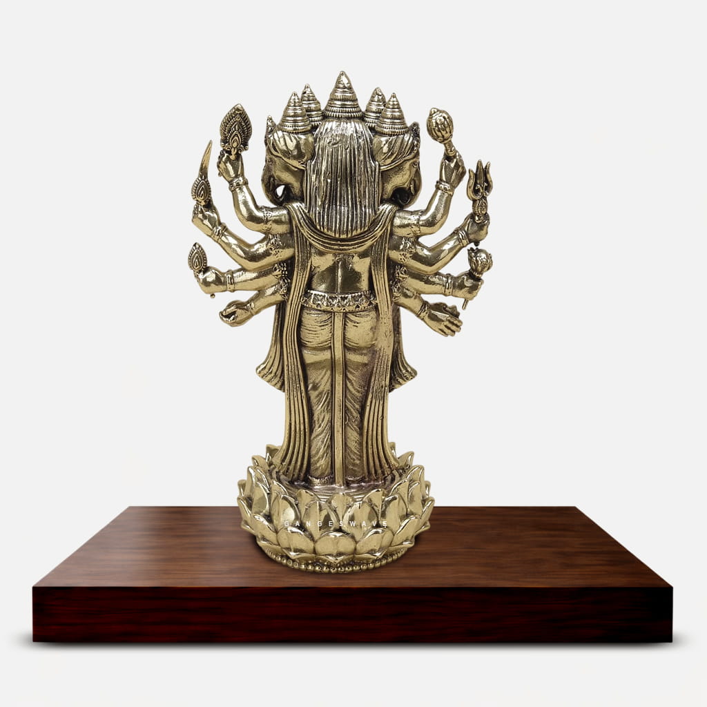 6 inches Brass Panchmukhi Ganesh Idol - Image 3