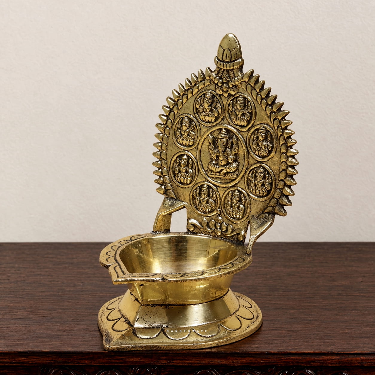 Astha Ganesh Brass Diya - 6 inch - Image 2