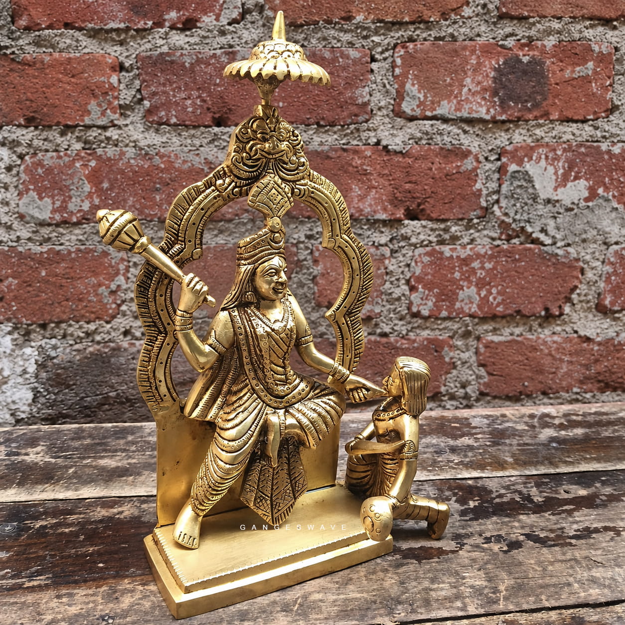 Baglamukhi Brass Statue - 10 inches - Image 3