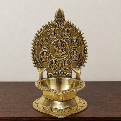 Astha Ganesh Brass Diya - 6 inch