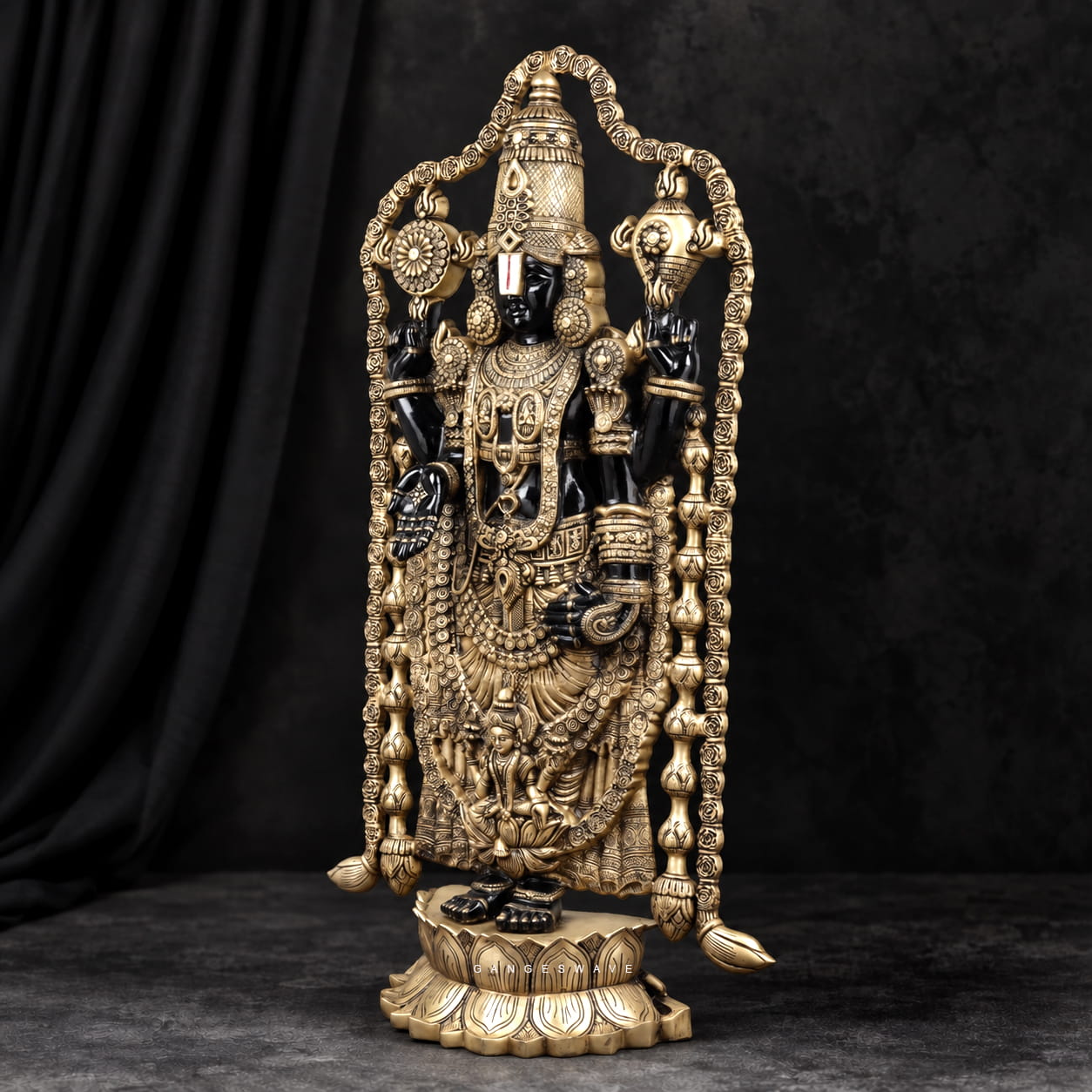 Lord Tirupati Balaji in Garland Frame - 48 inches - Image 3
