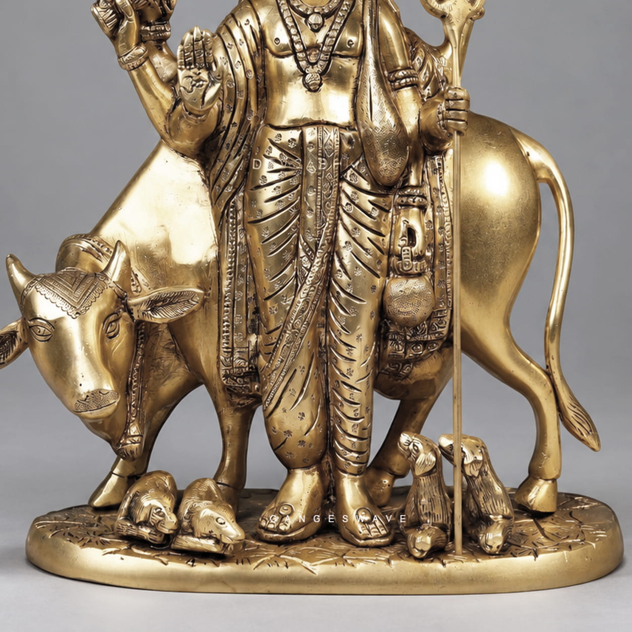 Dattatreya Superfine Brass Statue - 10.5 inches - Image 4