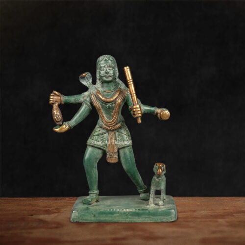 Bhairaveshwara Swamy Statue in Vintage Finish - 9.5 inches