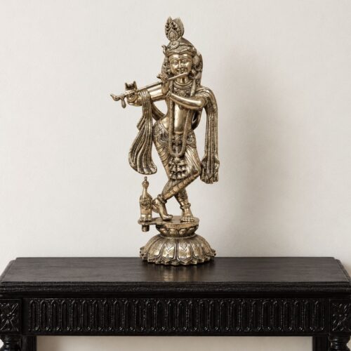 Superfine brass Krishna statue playing flute