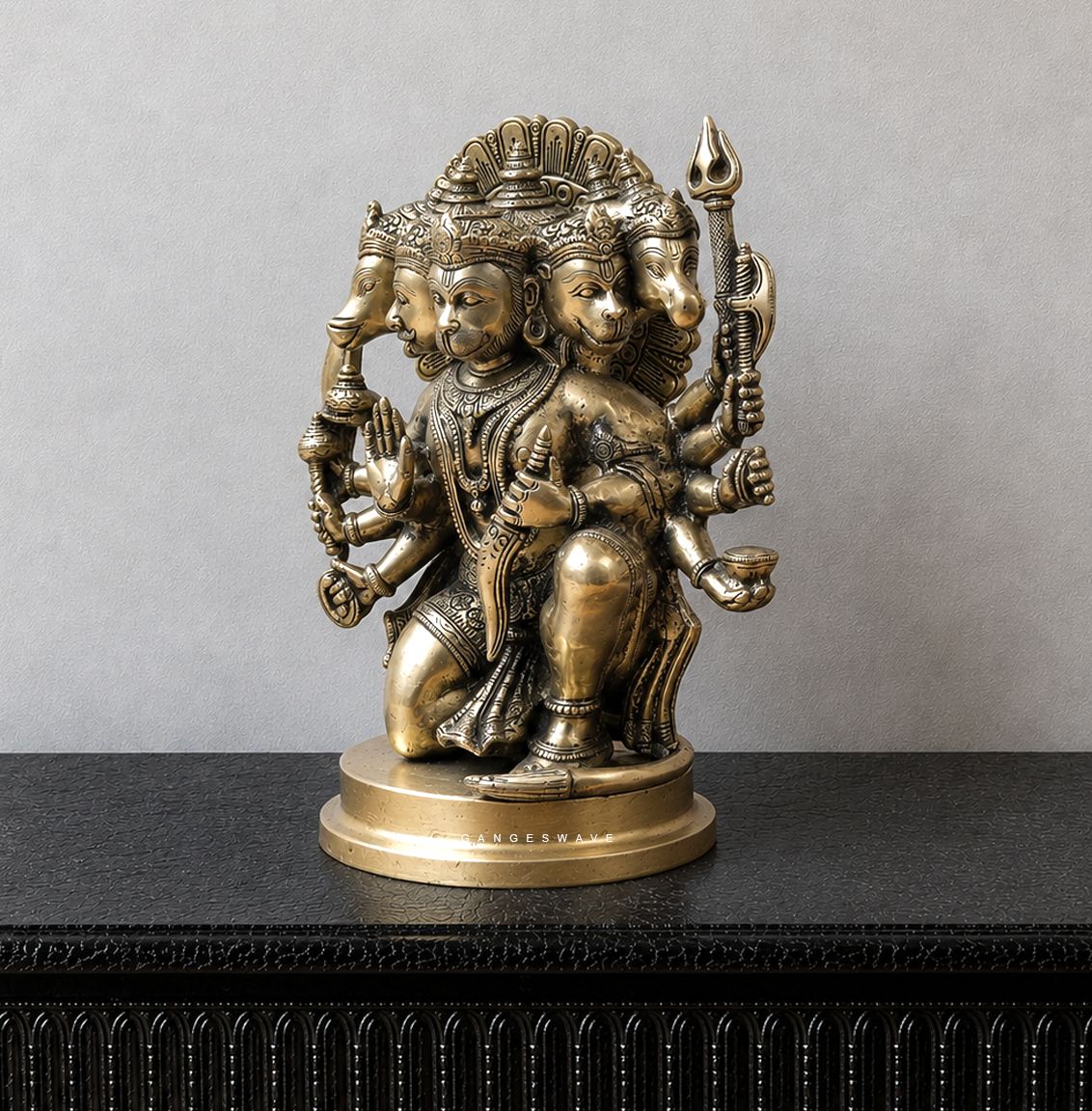 Panchmukhi Hanuman Brass Statue - 11 inch - Image 4