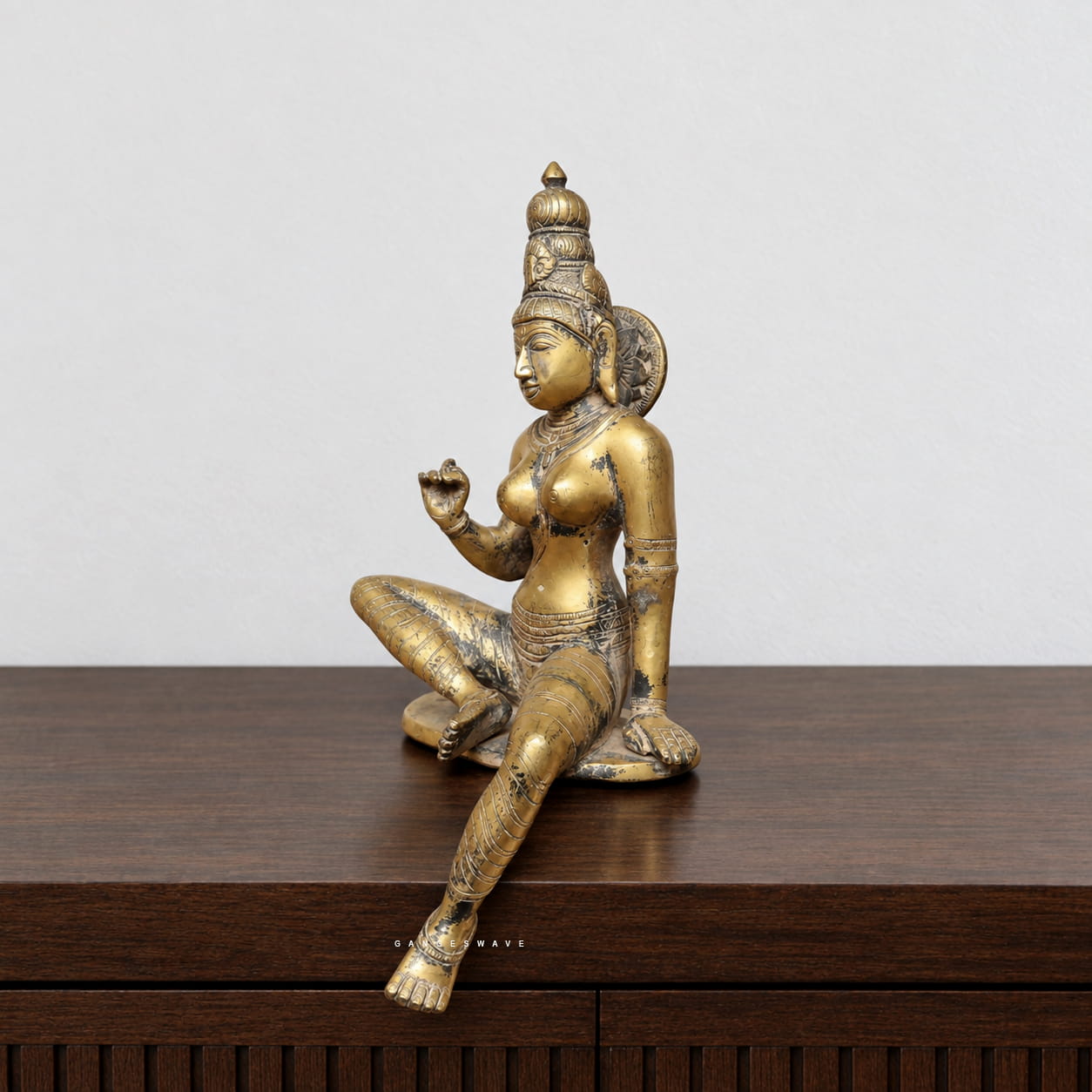 Parvati Brass Decor in Antique Finish - 14 inches - Image 2