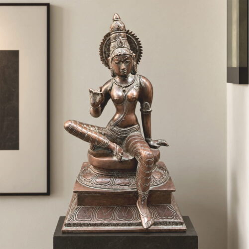 Vintage Brass Parvati Statue – 13 inches