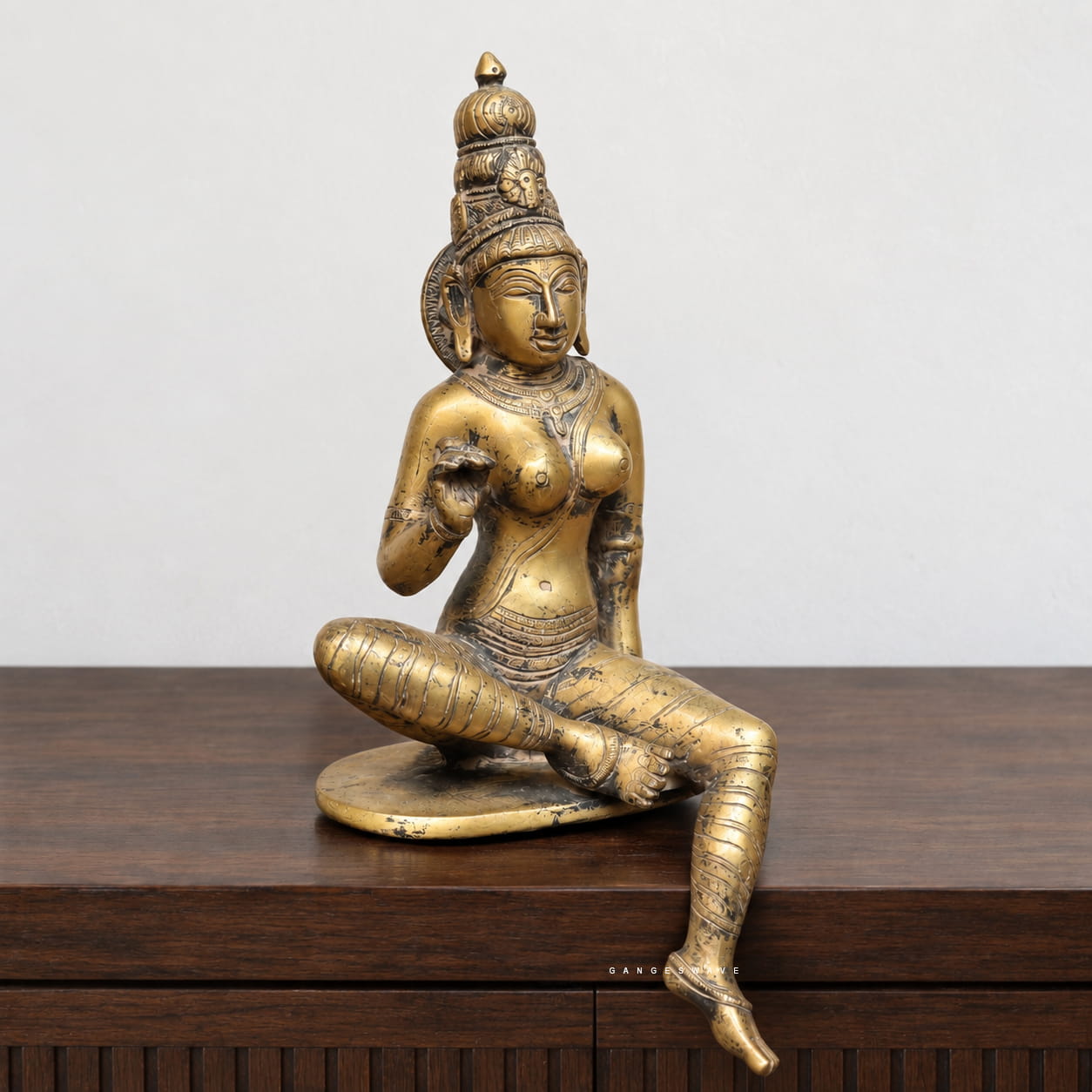 Parvati Brass Decor in Antique Finish - 14 inches - Image 3