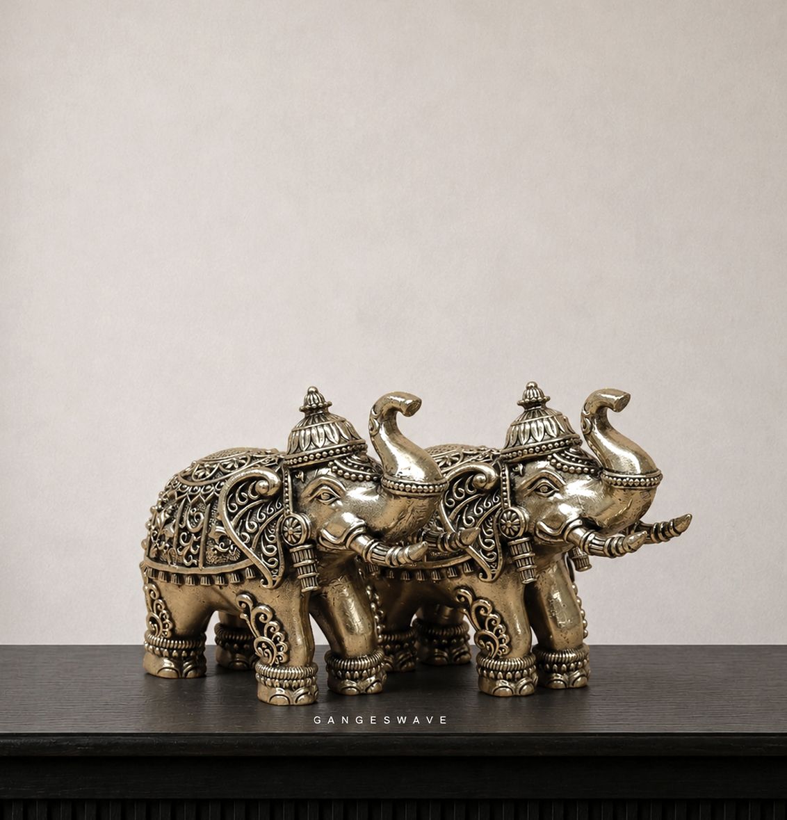 Ornate Brass Elephant Pair - 3 inch - Image 4