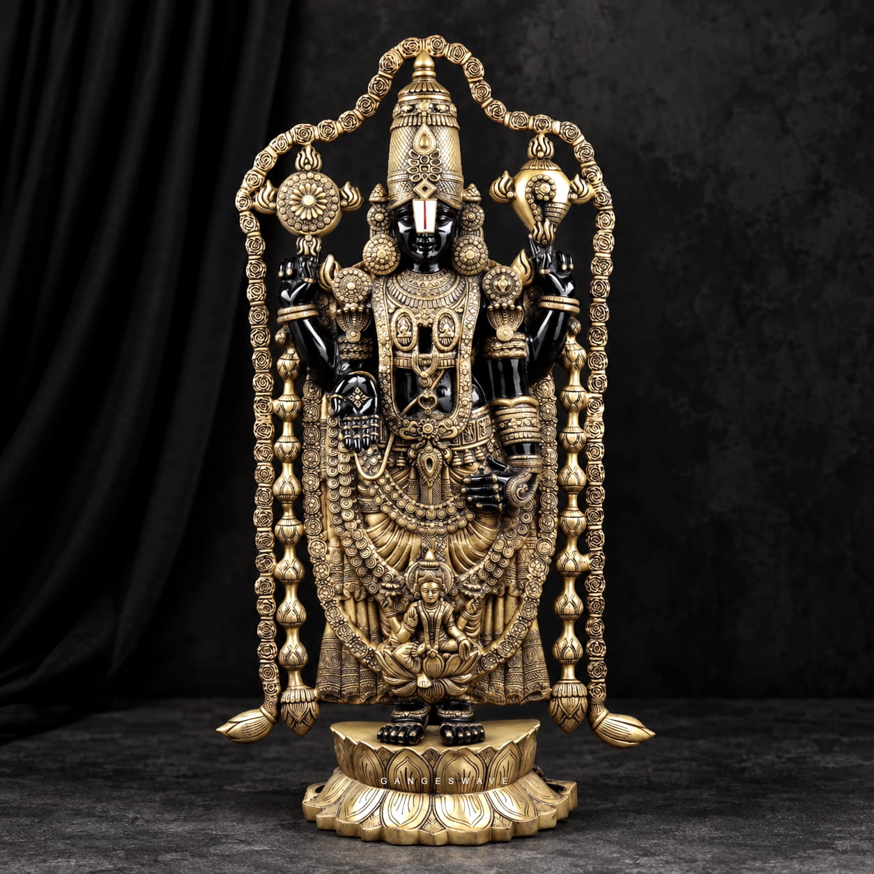 Lord Tirupati Balaji in Garland Frame - 48 inches