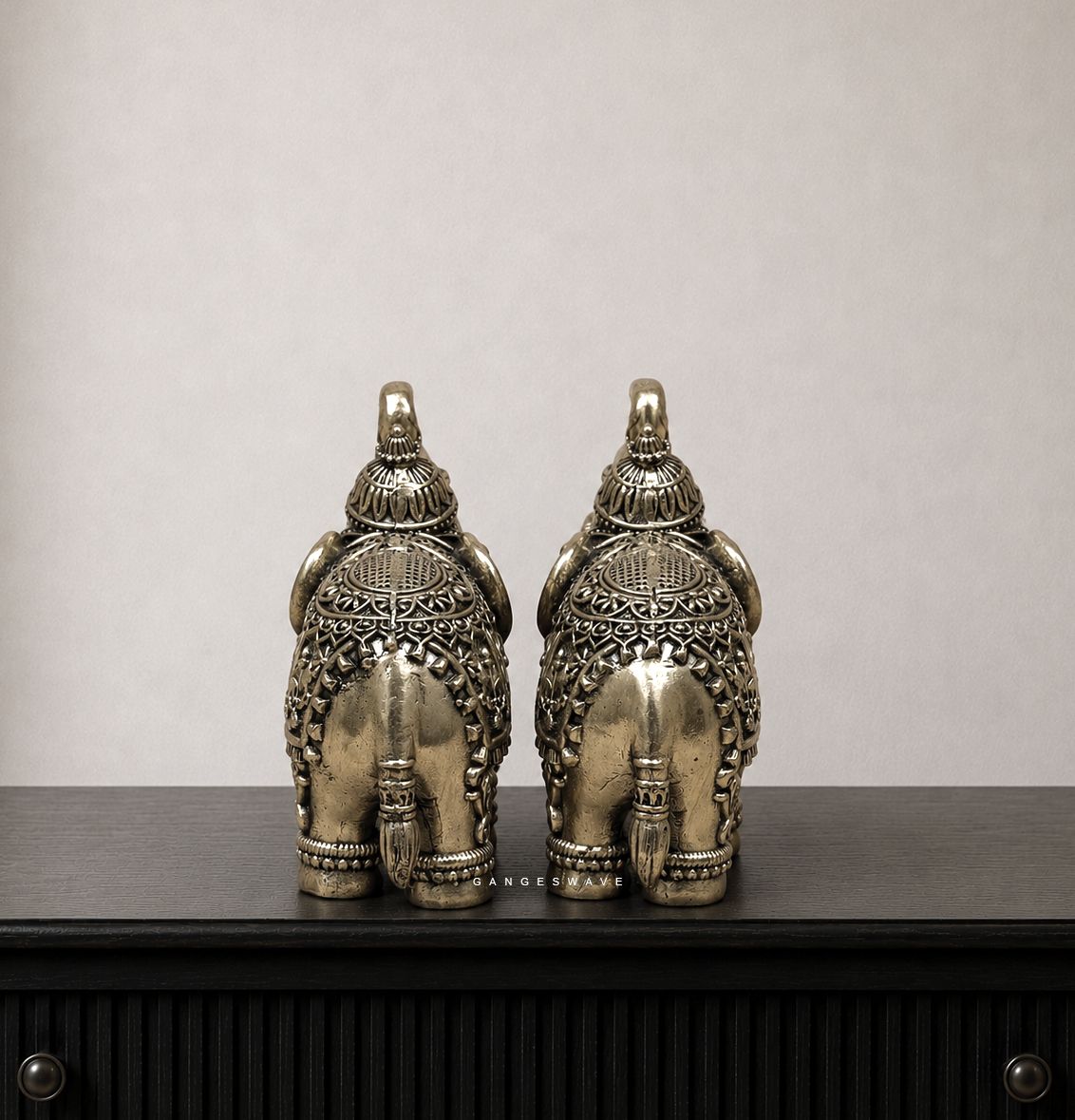 Ornate Brass Elephant Pair - 3 inch - Image 6