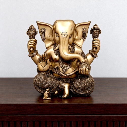 Superfine Crafted Brass Ganesha Statue – 12 inches