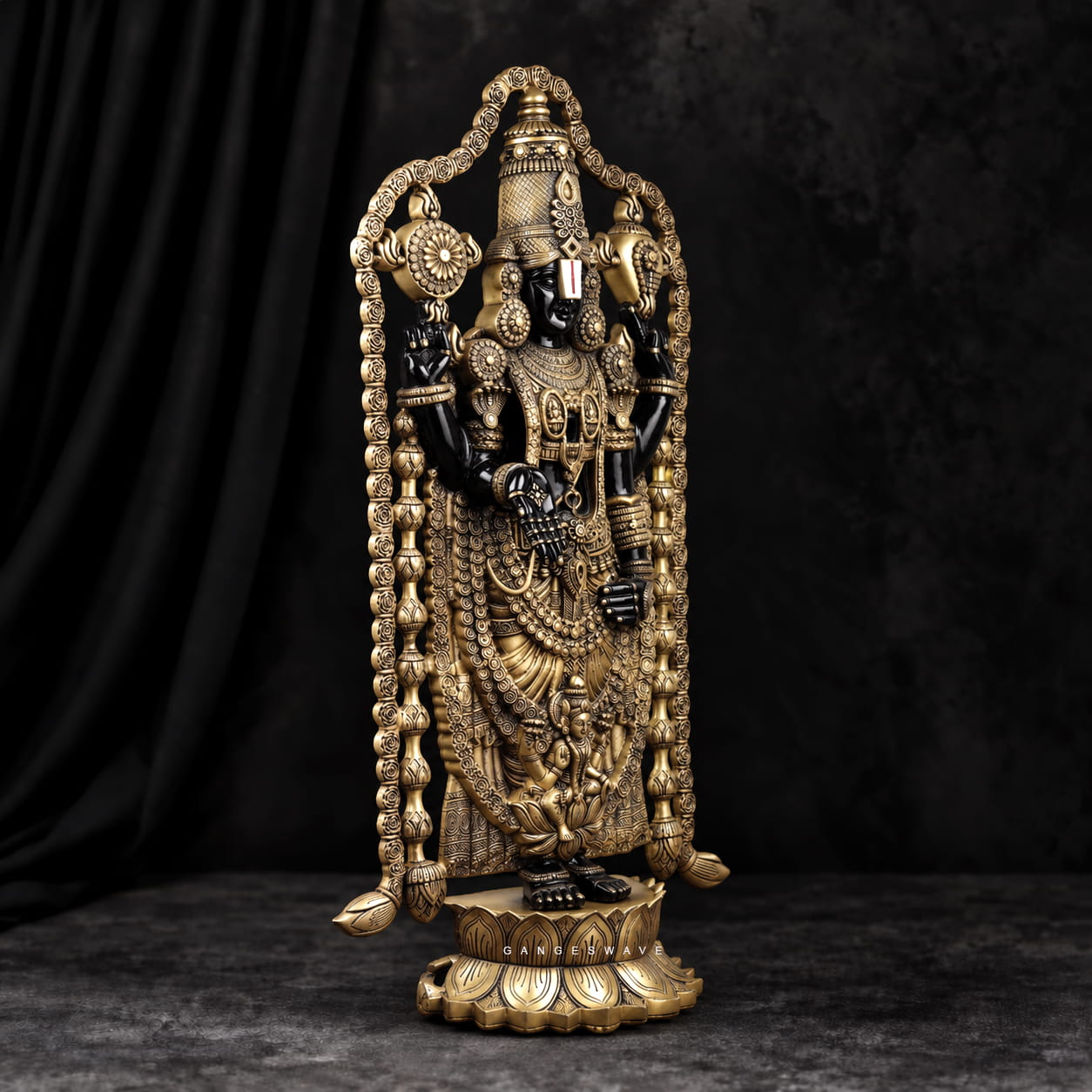 Lord Tirupati Balaji in Garland Frame - 48 inches - Image 2