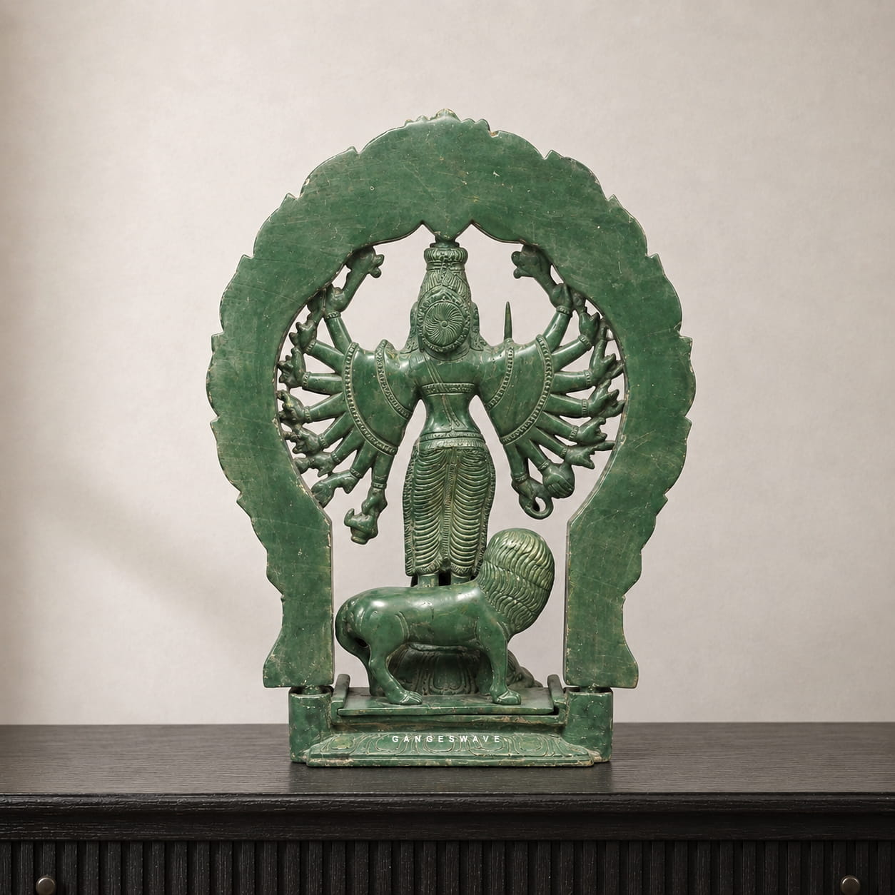 MaDurga Brass Murti Vintage Finished - 12 inches - Image 3