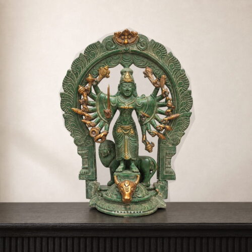 MaDurga Brass Murti Vintage Finished - 12 inches