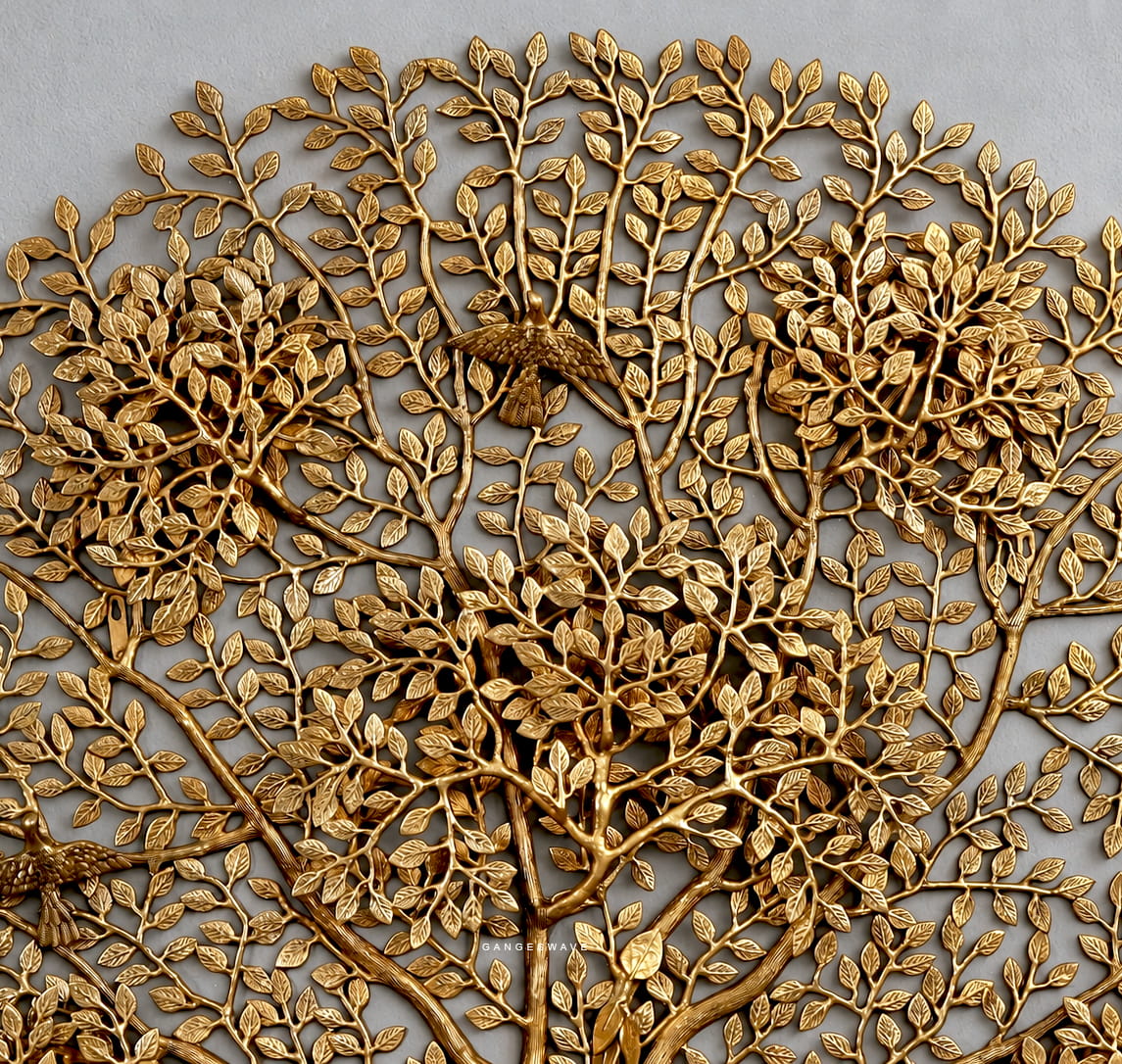 51 inches Meenakari Kalpa Vriksha Brass Large Tree of Life Wall Hanging - Image 2