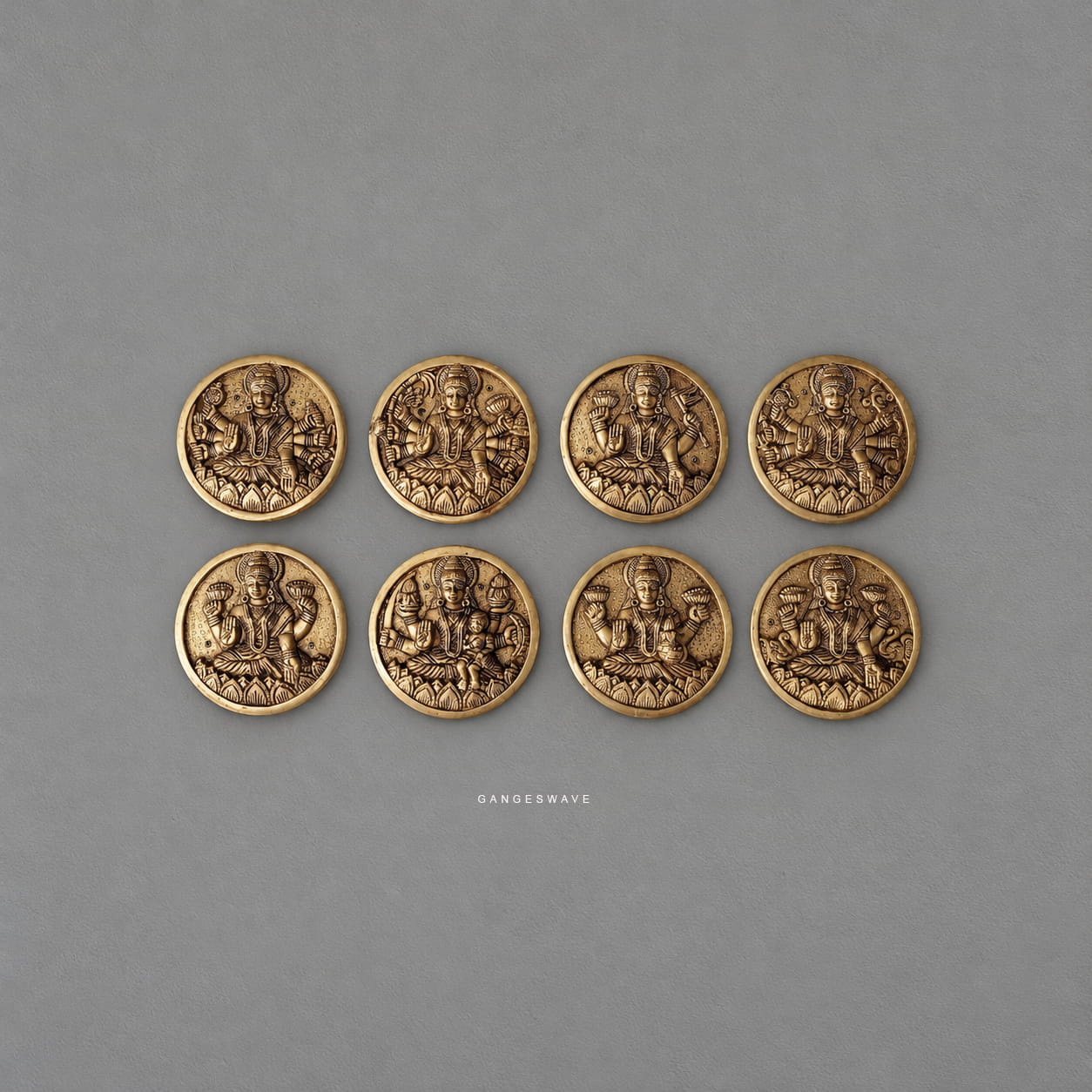 Ashta Lakshmi brass wall plaques ( Set of 8 MaLakshmi)