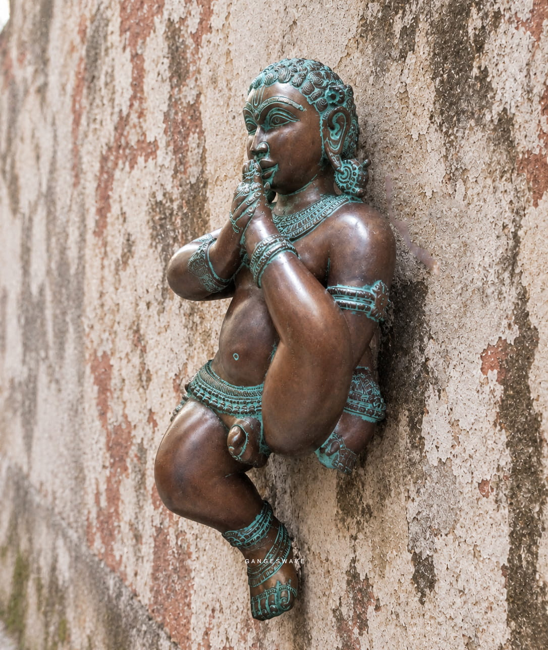 Brass Bal Krishna Idol Wall Hanging - 11 inches - Image 2