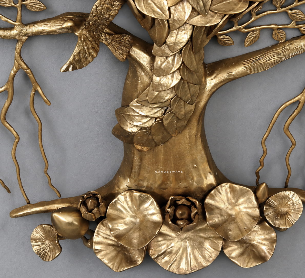 51 inches Meenakari Kalpa Vriksha Brass Large Tree of Life Wall Hanging - Image 5