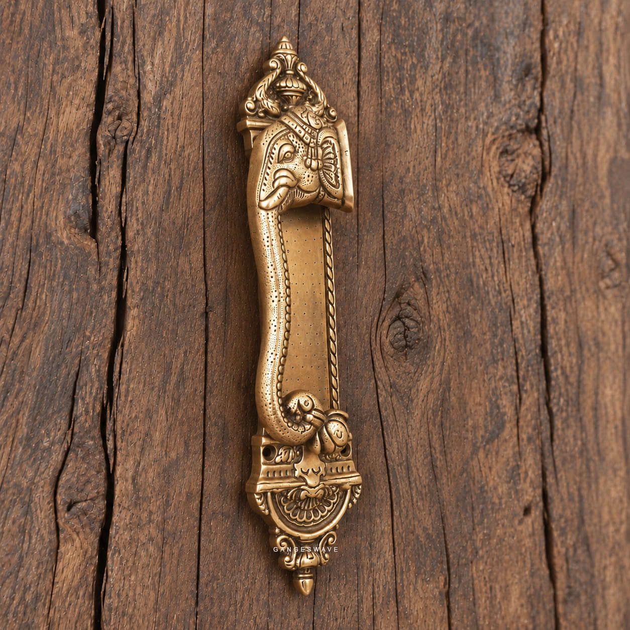Brass Elephant Door Handles – Pair - 12 inches - Image 3