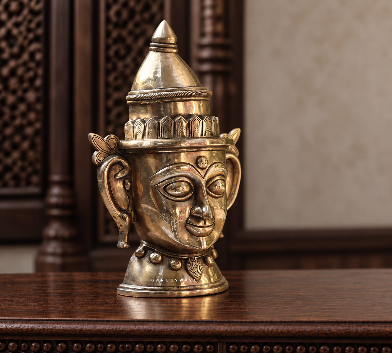 Shiva Gauri Superfine Brass Mukhlingam - 14 inches - Image 9
