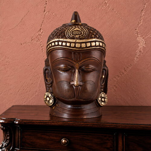 Lord Hanuman Bust in Brass – 7.5 inches