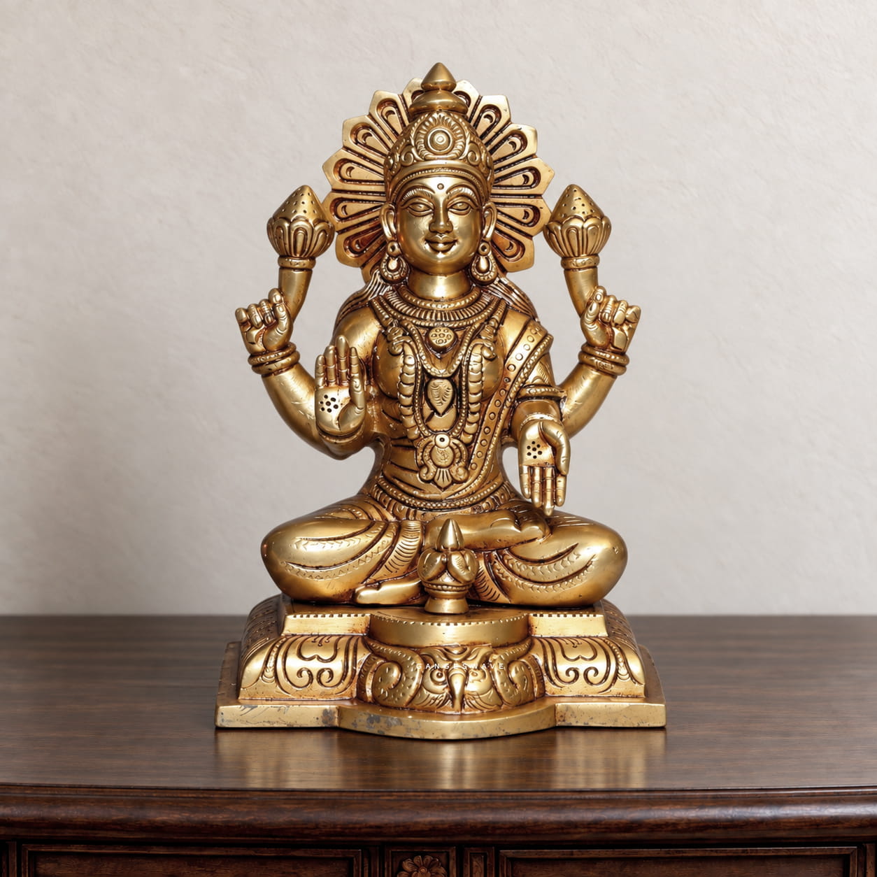 MaLakshmi Ganesh Superfine Brass Idol for Home Puja - 8 inches - Image 6