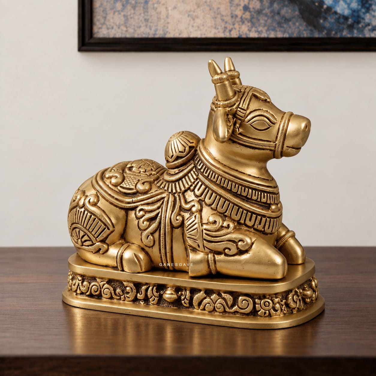 6" Nandi Superfine Brass Statue - Image 4