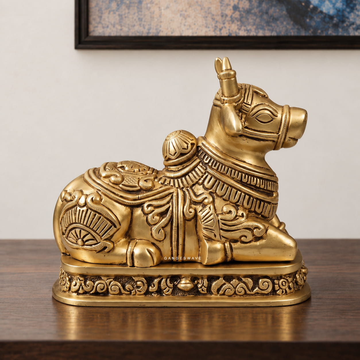 6" Nandi Superfine Brass Statue - Image 2