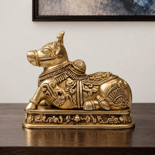 6" Nandi Superfine Brass Statue