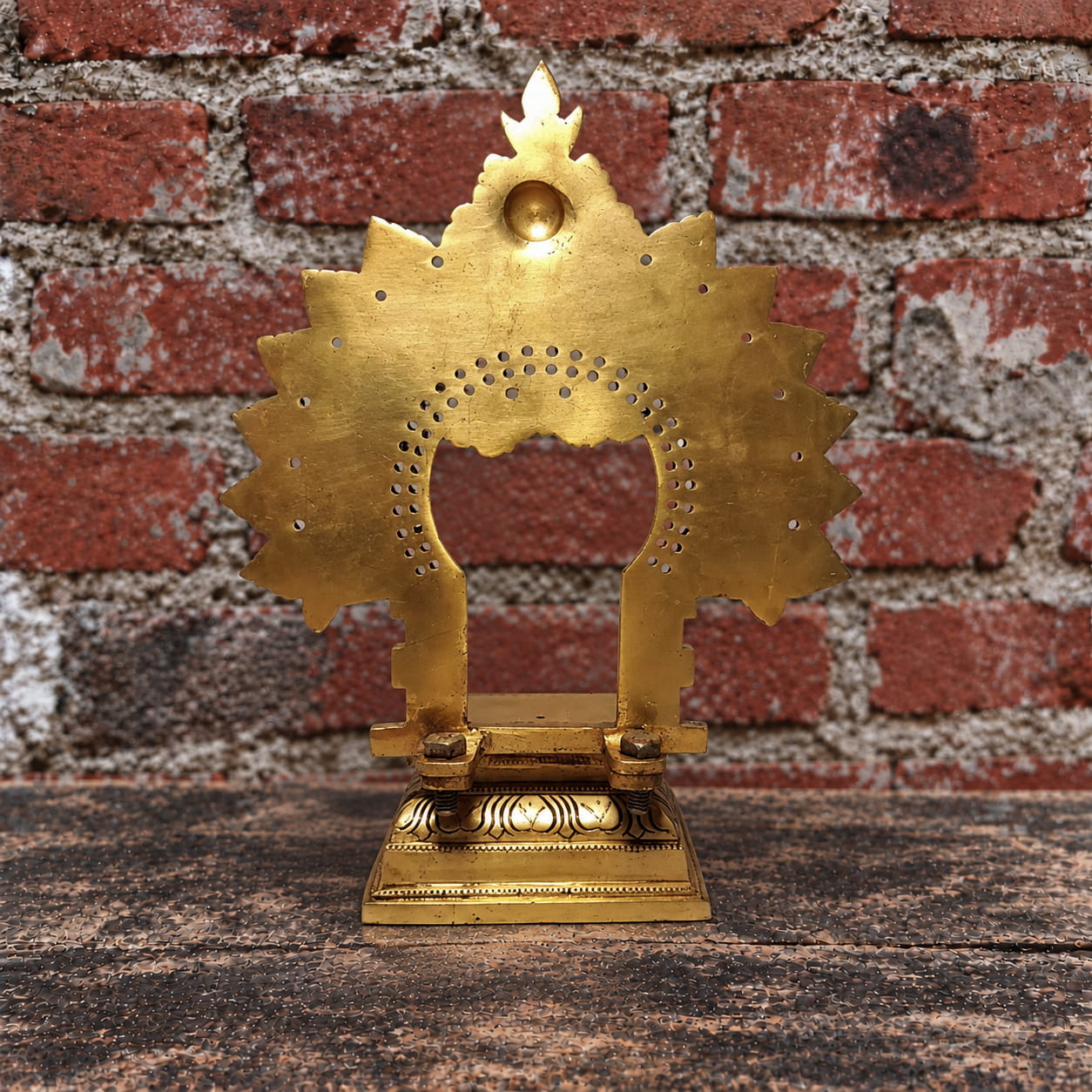 11 inch Kirtimukha Brass Singhashan - Chowki - Image 4
