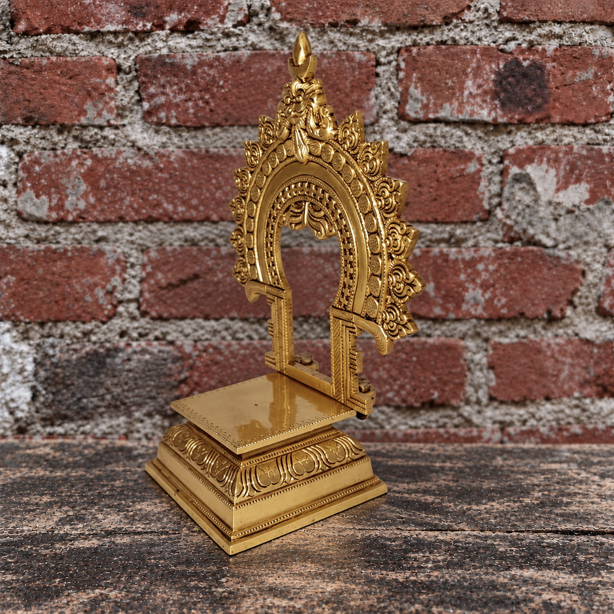 11 inch Kirtimukha Brass Singhashan - Chowki - Image 3